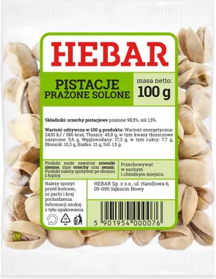 Zdjęcie produktu dla Pistacje - Pistacje prażone 100 G - Zabawa w podjadanie - Solone - W skorupce - Przekąska na imprezę - Źródło białka