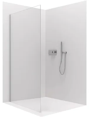 Zdjęcie produktu dla szkło ceramiczneO – Ścianka boczna Orlano L/P – 5 mm – chrom, szkło przezroczyste – 70 x 195 cm