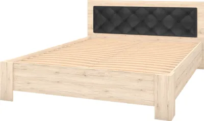 Image de Lit Cadre de lit Lit double avec sommier à lattes 160x200 SANS MATELAS