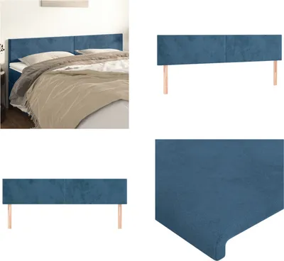 Produktbild von vidaXL Kopfteile 2 Stk. Dunkelblau 100x5x78/88 cm Samt - Kopfteil - Kopfteile - Bett-Kopfteil - Bettkopfteil