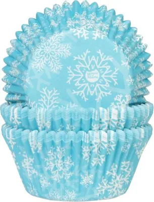 Obrázek produktu pro Košíčky na muffiny modré, sněhové vločky 50x33 mm