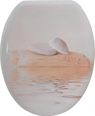 Obrázok produktu pre Veko WC Spirella MDF s mechanizmom Soft-Close Kamene s vysokolesklým povrchom a rýchloupínacími závesmi z nehrdzavejúcej ocele