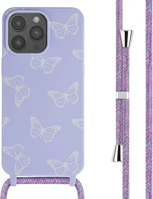 Zdjęcie produktu dla imoshion Silikonowe etui ze sznurkiem do Apple iPhone 15 Pro Max - Butterfly