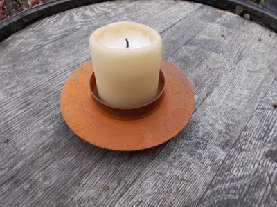 Produktbild von Massiver stilvoller Tisch- Kerzenhalter Kerzenständer Eisen Rost D 15 cm