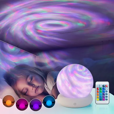Produktbild von Nachtlicht kinder, Sternenhimmel Projektor Kinder mit 16 Farben, Akku Nachttischlampe mit Fernbedienung & Dimmer, Nachtlampe Kinderzimmer & Zimmerdeko