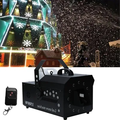 Productafbeelding van Sneeuwmachine met Afstandsbediening - Sneeuwkanon Podium - Feestelijke Sfeer Creëren - Grote Sneeuwproductie - 5 Liter Tank - Zwart