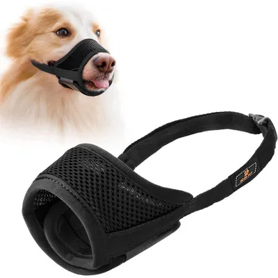 Produktbild von Hundemaulkorb atmungsaktiv Mesh Klettverschluss verstellbar Schwarz XL