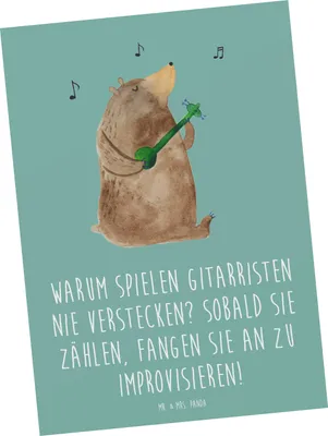 Produktbild von Mr. & Mrs. Panda Ansichtskarte Gitarre Improvisation - Meeresbrise - Geschenk, Lernen, Postkarte, Musikinstrument, Postkarten, einzelkarte, Grußkarte, Liebe, bildkarte