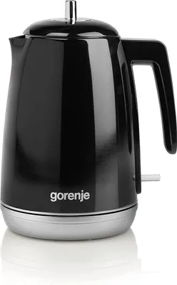 Produktbild von Gorenje K15RLBK Elektrischer Wasserkocher, 1,7 l, 2200 W, Schwarz, Kunststoff, Metall, Wasserstandsanzeige, Filterung