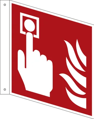 Produktbild von Hinweisschild 20 x 20 cm (B x H) F005 Brandmelder als Fahnenschild Hart-PVC