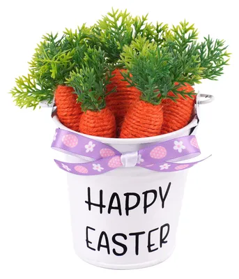 Produktbild von Mini-Osterparty-Dekoration: Miniatur-Eiseneimer-Ornament mit Schaumstoffeiern/Karotten für Frühlingsparty-Gastgeschenke und DIY-Bastelarbeiten