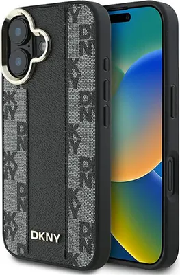 Image de DKNY DKHMP16SPCPVSLK iPhone 16 6.1" noir hardcase Checkered Pattern Magsafe Housse de protection