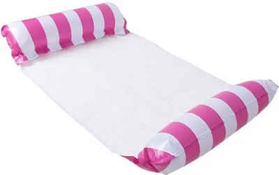 Produktbild von Jumadas aufblasbare Hängematte für Schwimmbad – Luftmatratze Schwimmbad – Luftmatratze – Wasserhängematte – Rosa/Weiß