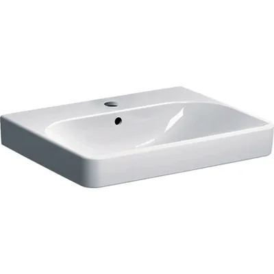 Produktbild von Geberit Smyle Square Waschtisch 500229, 60x48cm, mit Hahnloch und Überlauf, 500.229.01.1