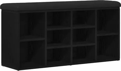 Image de Banc à chaussures Chêne noir 102 x 32 x 50 cm Bois d'ingénierie