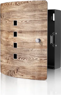 Produktbild von banjado Design Schlüsselkasten aus Edelstahl für 10 Schlüssel, Schlüsselschrank 24 x 21,5 x 7cm groß mit Magnetverschluss,  Maserung [BWSK 12192]