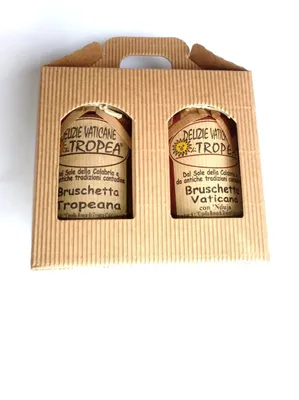 Box mit Vatikan-Bruschetta und Tropea-Bruschetta 