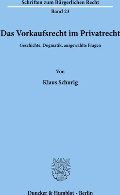 Produktbild von Das Vorkaufsrecht im Privatrecht.