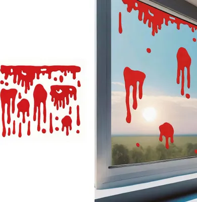 Produktbild von Blutgel Fensterdekoration - Halloween Deko indoor