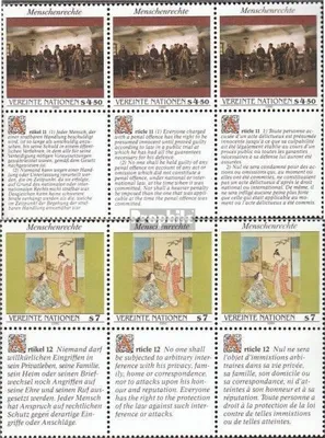 Produktbild von Briefmarken UNO - Wien 1990 Mi 108-109 Sechserblocks (kompl.Ausg.) gestempelt Menschenrechte