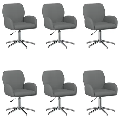 Immagine prodotto di vidaXL, sedie da ufficio, 6 pezzi, 54 x 58 x 90 cm, grigio scuro, rivestite in tessuto