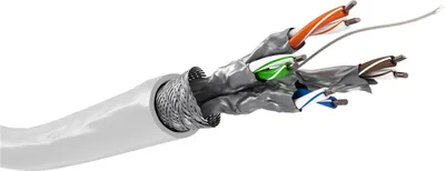 Image de Câble réseau CAT 6, S/FTP (PiMF), blanc, 305 m - Conducteur en aluminium recouvert de cuivre (CCA), AWG 23/1 (massif)