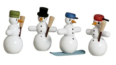 Produktbild von Miniaturfigur Schneemänner bunt Höhe ca. 5cm NEU