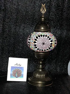 Obrázok produktu pre Ručne vyrobená turecká náladová lampa viacfarebná s farebnou mozaikovou nočnou lampou Orientálna rozprávková stolná lampa