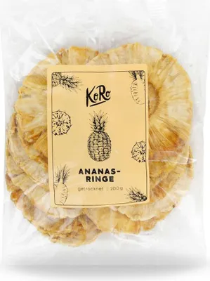Produktbild von KoRo I Probiergröße Ananasringe ohne Zuckerzusatz 200 g
