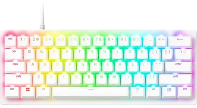 Zdjęcie produktu dla Razer Huntsman V3 Pro Mini, 60%, Przewodowa, USB, Optyczny przełącznik kluczykowy, RGB LED, Biały