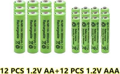 Produktbild von 12X AA Akkus 3600mAh + 12X AAA Akkus 2800mAh Wiederaufladbare Batterien 1,2V