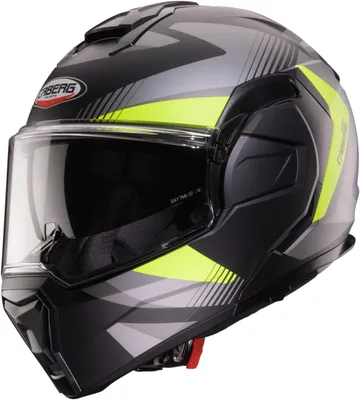 Zdjęcie produktu dla Kask składany Caberg Trip Lunar, czarny matowy/szary/neonowo-żółty, rozmiar XL (61/62)