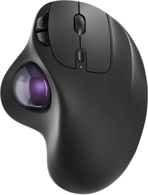 Produktbild von Kabellose Trackball Maus,Wiederaufladbare Ergonomische Maus,Präzises und Reibungsloses Tracking,3-Geräte-Verbindung(Bluetooth oder 2,4G USB-Empfänger)