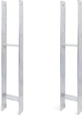 Zdjęcie produktu dla Alberts 2 x wsporniki słupków H, 116x800 mm, grubość materiału 6 mm, głębokość 60 mm, ocynkowane ogniowo