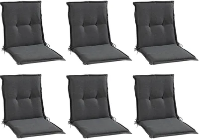 Produktbild von Gartenstuhlauflagen - Dunkelgrau - Niederlehner - 6er Set