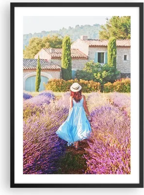 Produktbild von Gerahmtes Poster - Schwarzer Rahmen - Boho Heidekraut Frau - 50x70 cm - Wand Bild - Wanddeko - Wandbilder - Kunstposter - Wandposter - Bilderrahmen - Bilder - Kunstdruck - P2BPA50x70-4420