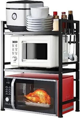 Immagine prodotto di Ripiano per microonde - Ripiano per forno - Supporto per microonde - Nero