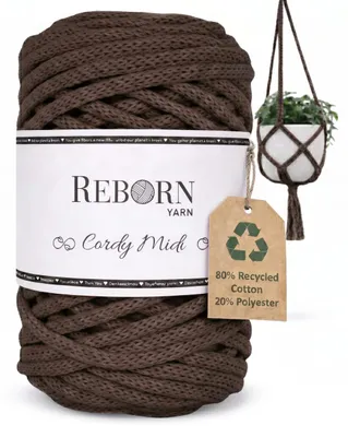 Produktbild von Makramee Garn 4mm Cordy Midi, 250g Baumwollkordel, weich & reißfest 119 Earthen Coffee