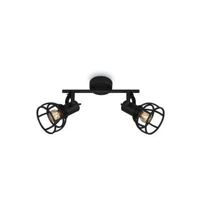 Image de Plafonnier Spot BRILONER LEUCHTEN KORBO BLACK, 25 W, IP20, noir, métal, excl. 2x E14, 30 x 11 x 24 cm