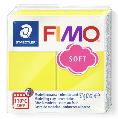 Produktbild von STAEDTLER FIMO soft 8020 ofenhärtende Modelliermasse Einzelprodukt, 57g, limone