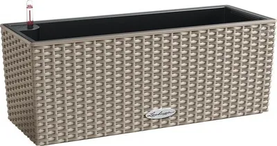 Immagine prodotto di Fioriera LECHUZA BALCONERA Cottage 50 Sand brown | cassetta da balcone con sistema di irrigazione e inserto per piante | aspetto vimini | 50 x 19 x 19 cm | 15446