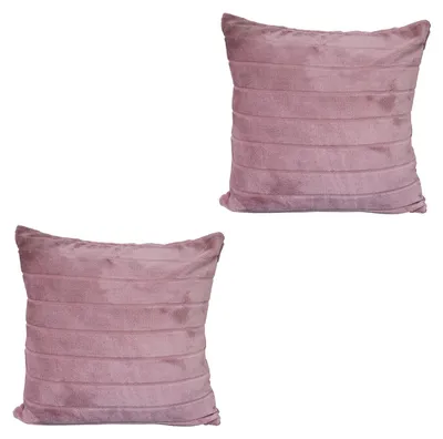 Produktbild von 2er Set Flanell Kissenbezug Kissenhülle Bezug Reißverschluss Rosa 45x45cm
