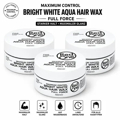 Produktbild von Red One Bright White Aqua Hair Wax 3er Set – 3x150ml Haarwachs
