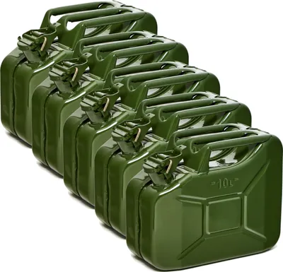 Produktbild von Oxid7® by BW Kraftstoffkanister Metall Benzinkanister 5x 10 Liter - Olivegrün RAL 6003 - UN-Zulassung - Hergestellt in Europa