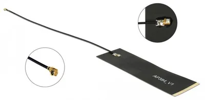 Obrázek produktu pro DeLOCK LoRa, 1,68 dBi, 0.863 - 0.928 GHz, 50 ohm, MHF, Lineární polarizace, Černá