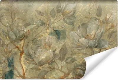 Produktbild von Muralo Selbstklebende Fototapete Magnolienblüten Blätter Retro Stil Br. 300cm x Hö. 210cm
