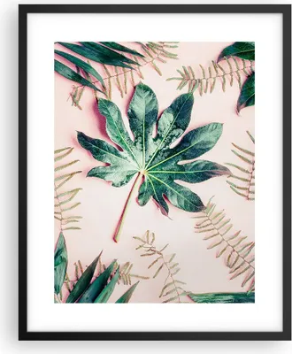 Produktbild von Gerahmtes Poster - Schwarzer Rahmen - Blatt Tropisch Palme - 40x50 cm - Wand Bild - Wanddeko - Wandbilder - Kunstposter - Wandposter - Bilderrahmen - Bilder - Kunstdruck - Wandbild - P2BPA40x50-4314