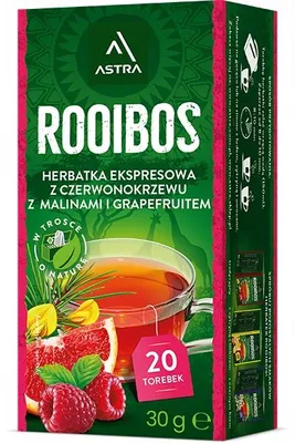 Zdjęcie produktu dla ASTRA ROOIBOS z maliną i grapefruitem 20 torebek ekspresowa