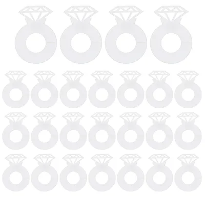 Productafbeelding van Diamantring-glasmarkeringen - 25 stuks - Glasmarkeringen - Wit