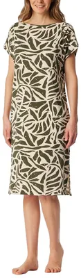 Productafbeelding van Schiesser dames nachthemd, korte mouwen, 100 cm, maat 46, olijfgroen